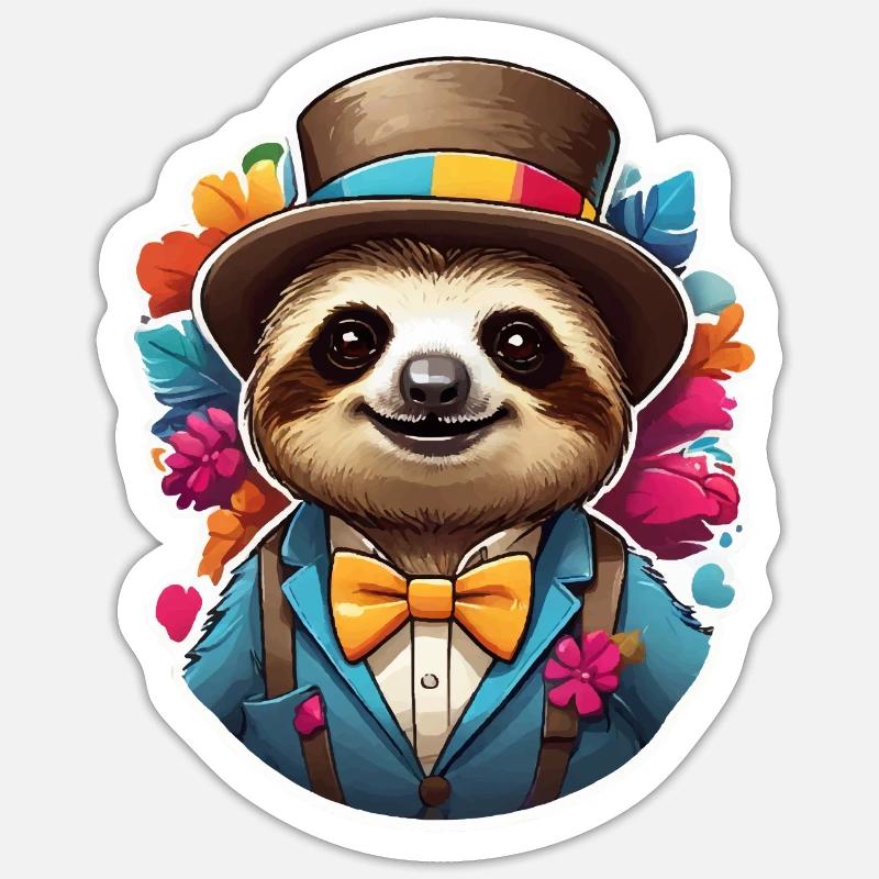 Funny Sloth Comic - Sticker size S (10 x 10 cm) - white matte