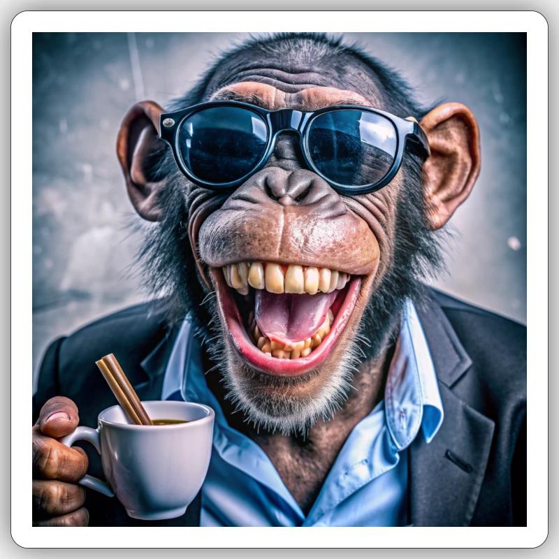 Funky Monkey 3 Sticker Größe S (10 x 10 cm)