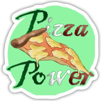 Pizza Power Super Powers Energy Slice UK - Sticker size S (10 x 10 cm) - white matte - Front