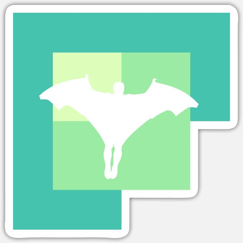 Wingsuit Glide - Sticker taille S (10 x 10 cm) - blanc mat