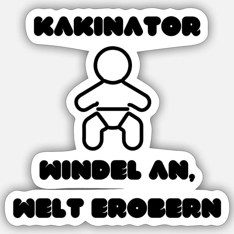 Kakinator 2 - Sticker Größe S (10 x 10 cm) - Mattweiß
