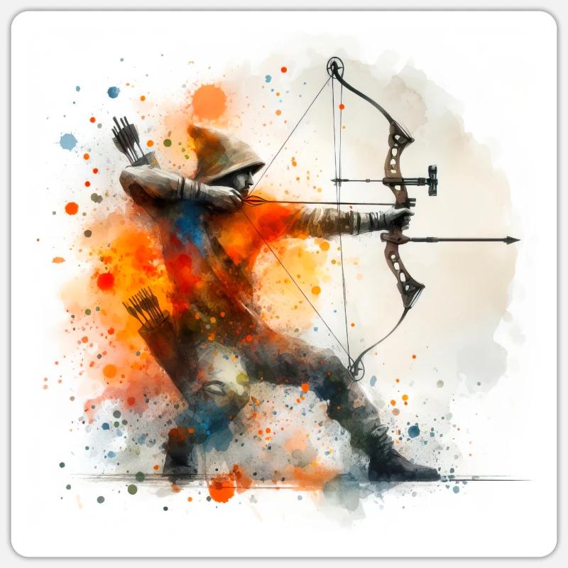 Watercolor archer Sticker size S (10 x 10 cm)
