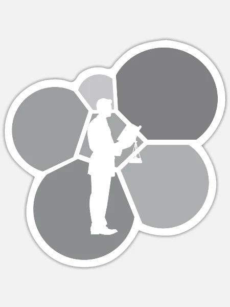 Gericht Recht - Sticker Größe S (10 x 10 cm) - Mattweiß