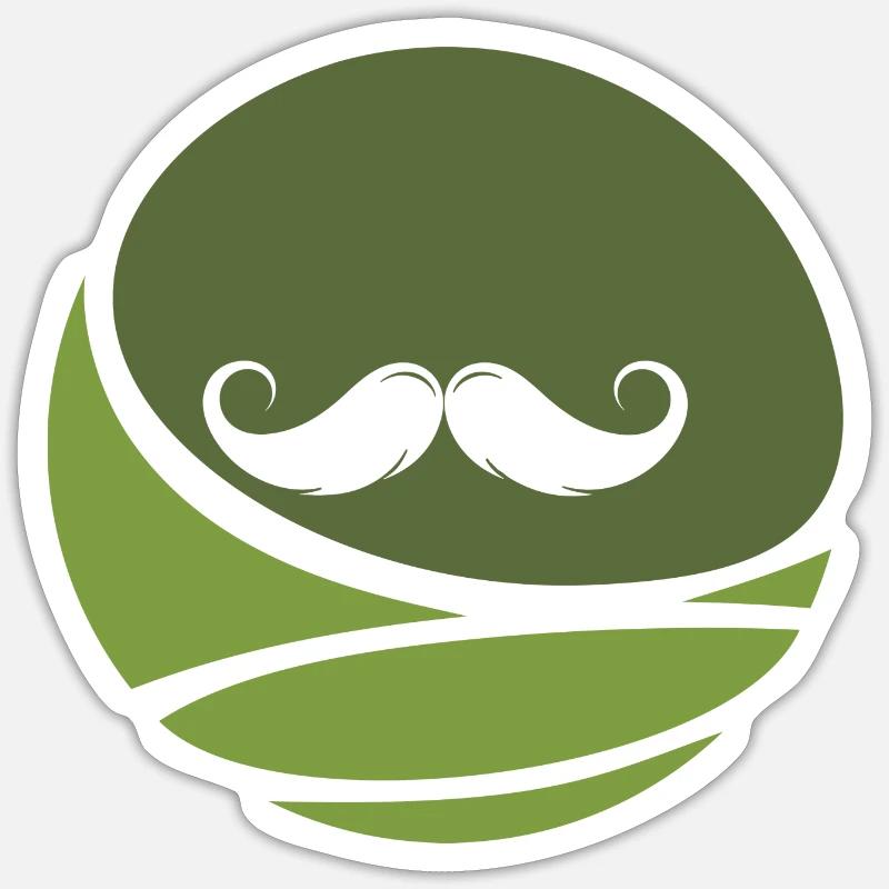 Schnurrbart Sir Baertig Sticker Größe S (10 x 10 cm)