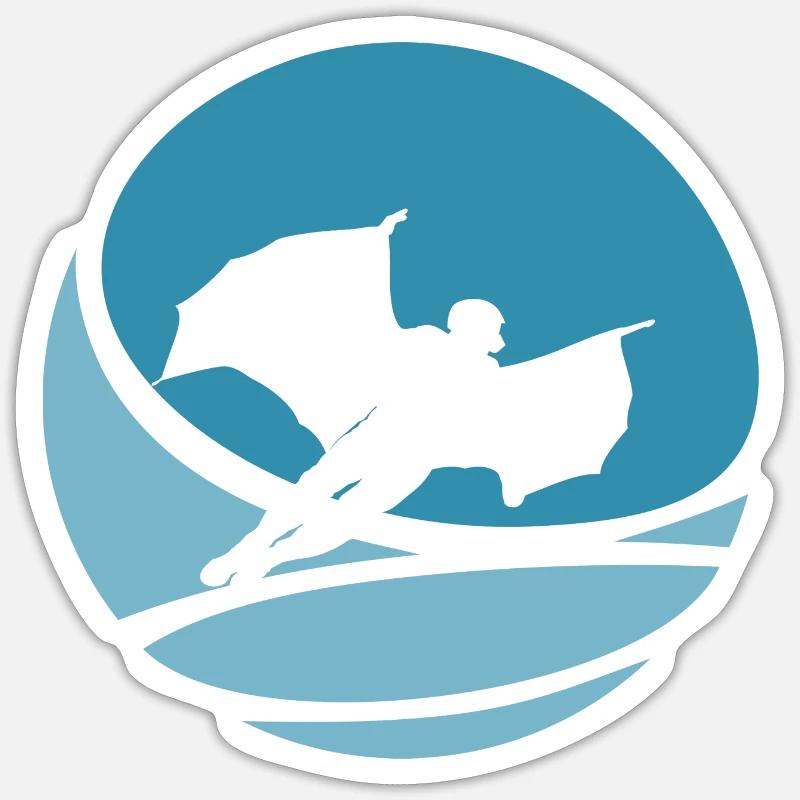 Accident de wingsuit - Sticker taille S (10 x 10 cm) - blanc mat