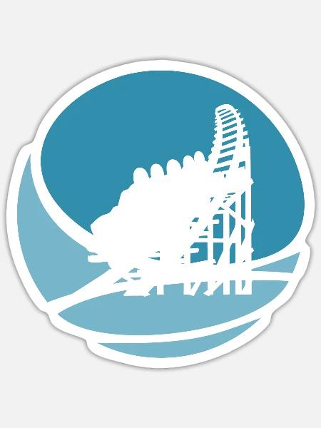 Riesenrad Achterbahn Festzelt - Sticker Größe S (10 x 10 cm) - Mattweiß