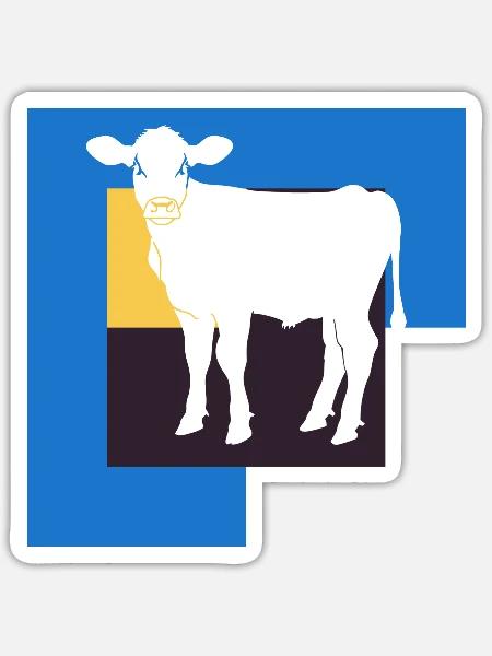 Vegan Bio Tierschutz - Sticker Größe S (10 x 10 cm) - Mattweiß