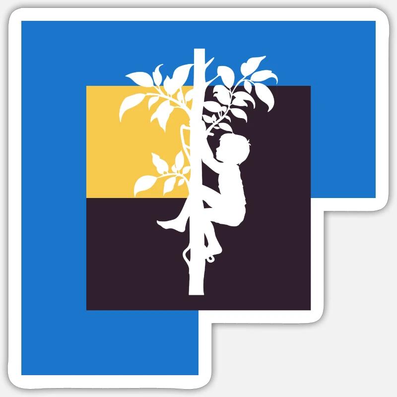 Grimpeurs Grimper Accrobranche - Sticker taille S (10 x 10 cm) - blanc mat