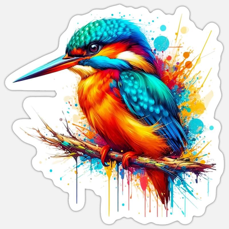Kingfisher - Sticker size S (10 x 10 cm) - white matte