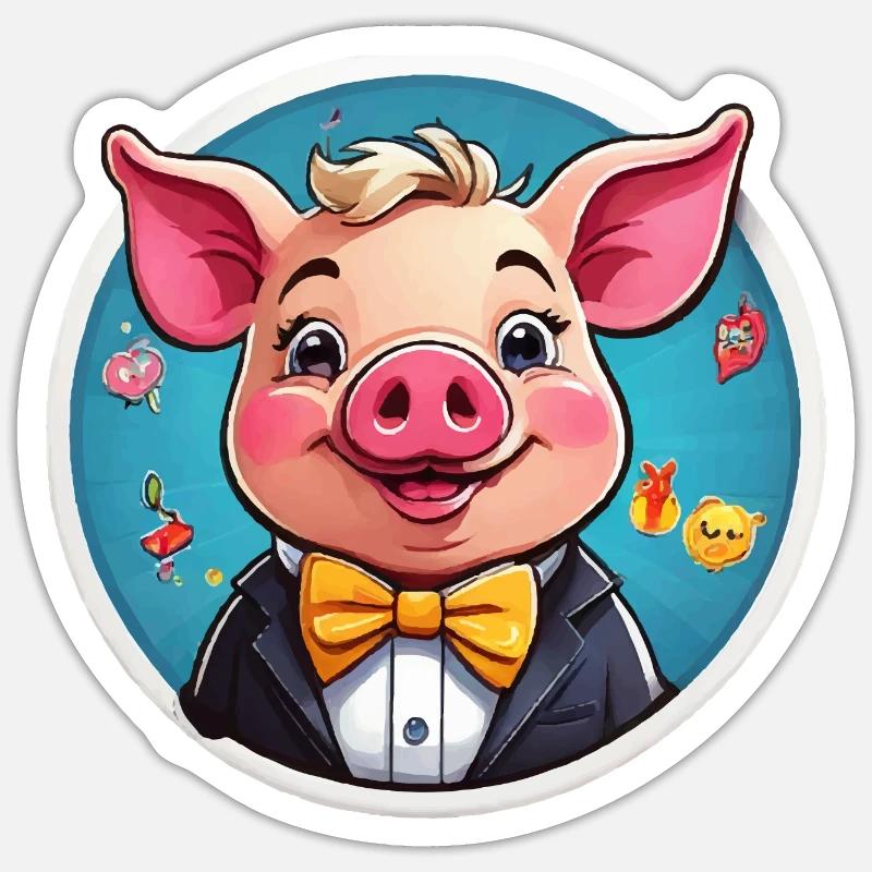 Funny Pig Comic Sticker size S (10 x 10 cm)