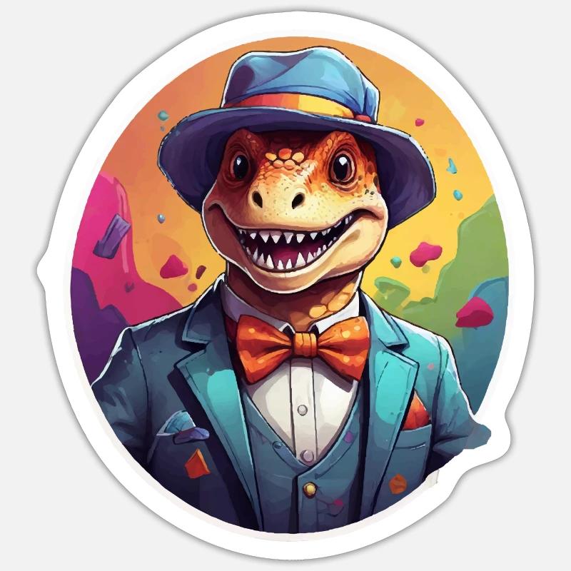 Funny Dino Comic - Sticker size S (10 x 10 cm) - white matte