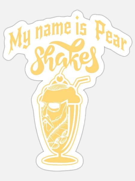 Shakespear Lustiger Design - My name is Pear - Sticker Größe S (10 x 10 cm) - Mattweiß