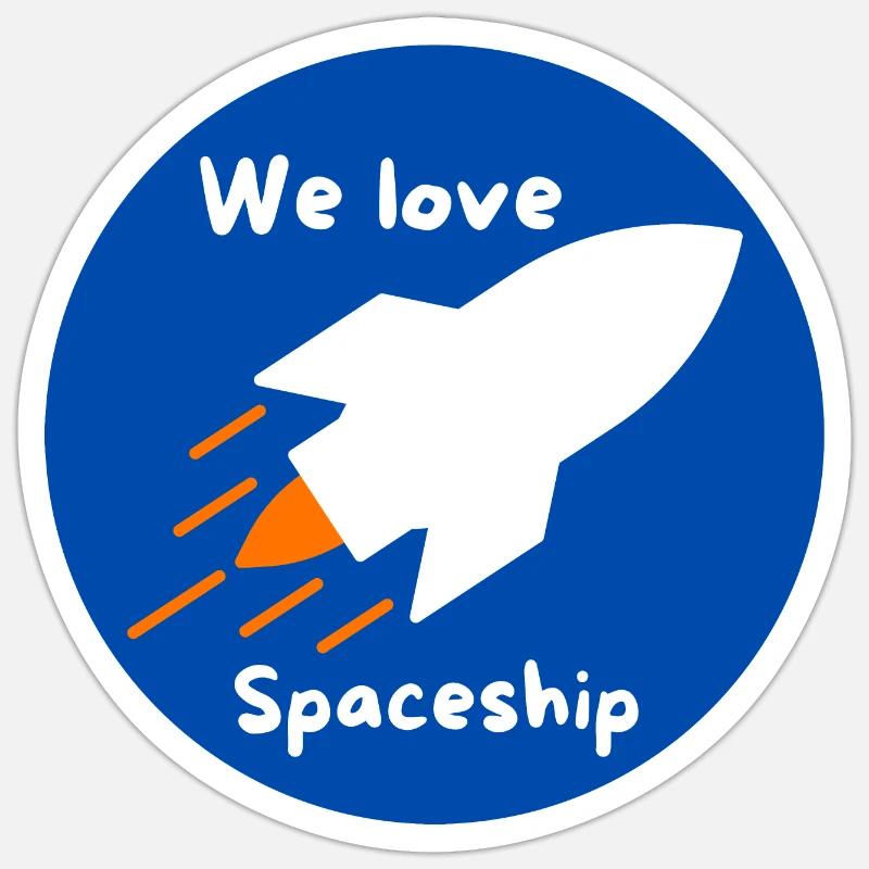 Nous aimons la conquête spatiale Sticker taille S (10 x 10 cm)
