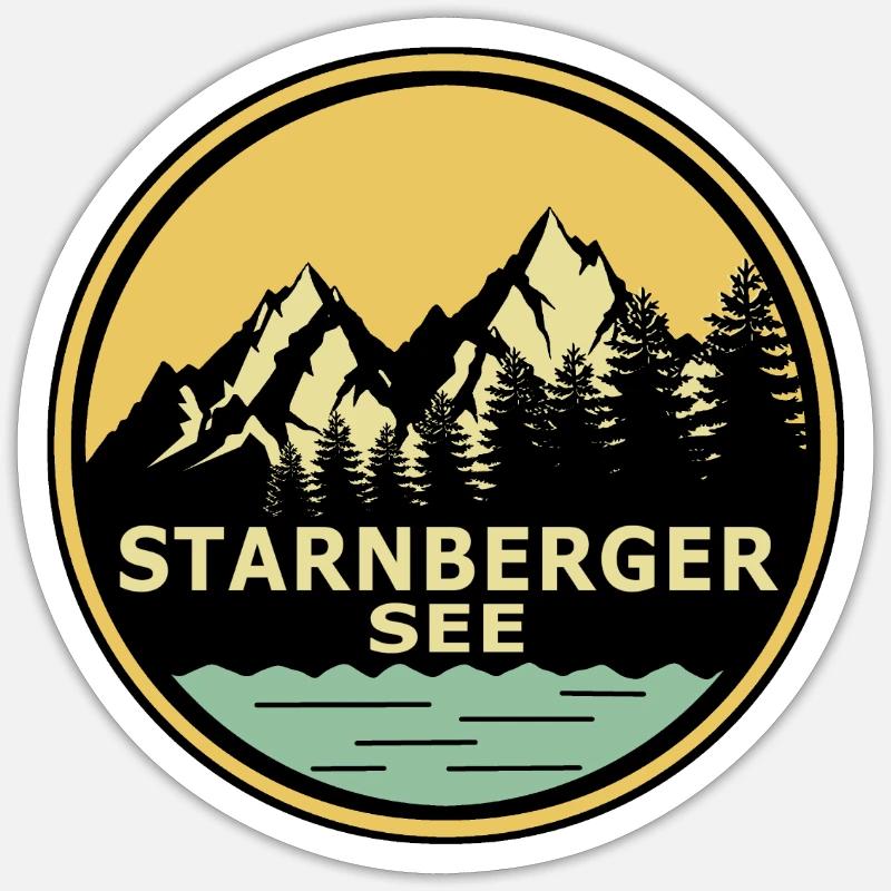Lac de Starnberg - Sticker taille S (10 x 10 cm) - blanc mat
