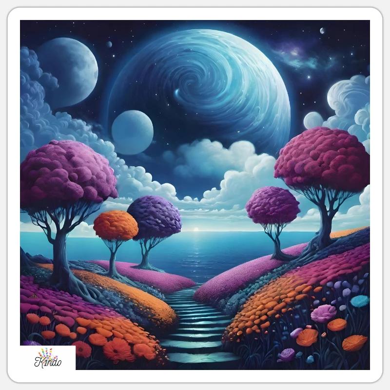 Path of harmony dreamscape - Sticker size S (10 x 10 cm) - white matte