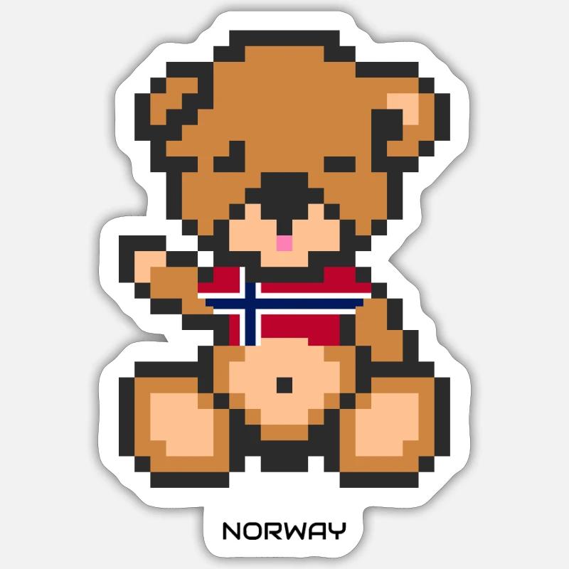 Pixel Bear Norway Sticker size S (10 x 10 cm)