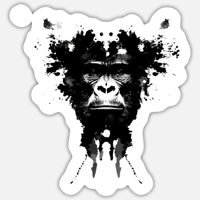 Rorschach Gorilla Sticker Größe S (10 x 10 cm)