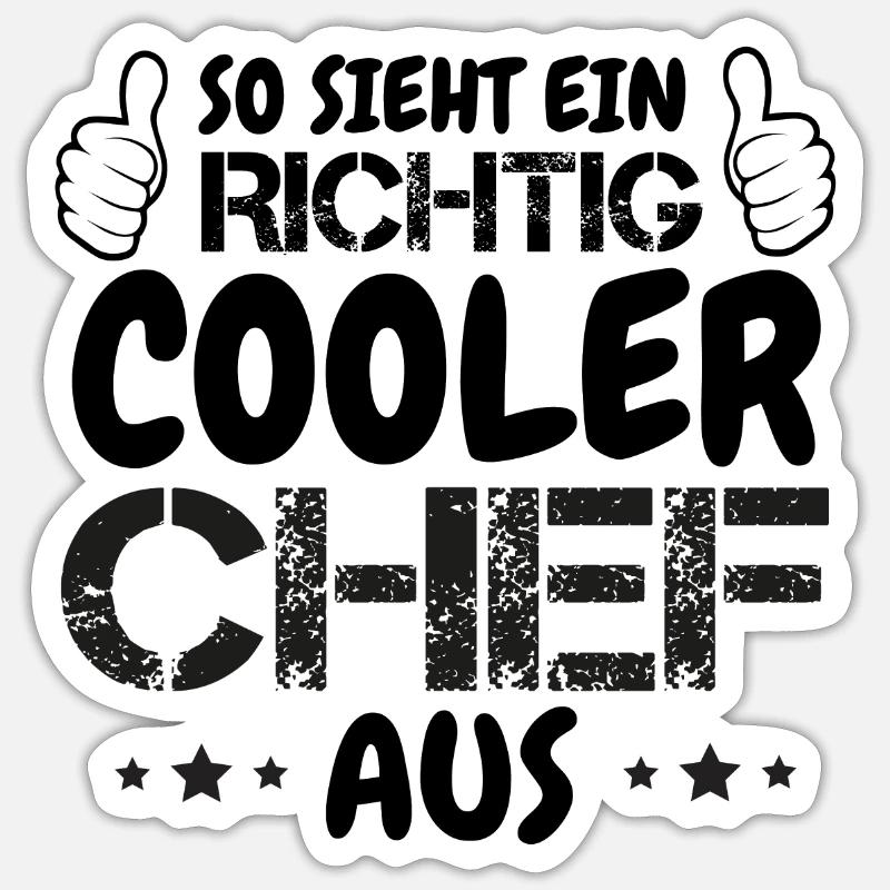 So Sieht Ein Richtig Ein Richtig Cool Chef Aus - Sticker Größe S (10 x 10 cm) - Mattweiß