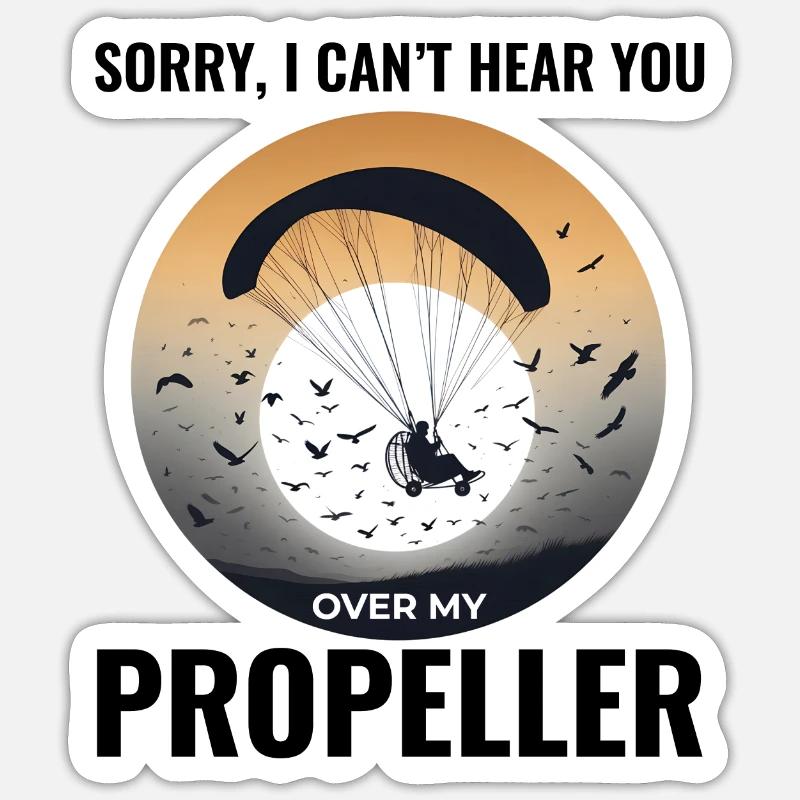 Pilote de paramoteur Paramoteur Parapente motorisé - Sticker taille S (10 x 10 cm) - blanc mat