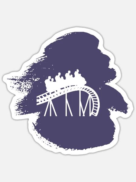 Achterbahn Riesenrad - Sticker Größe S (10 x 10 cm) - Mattweiß