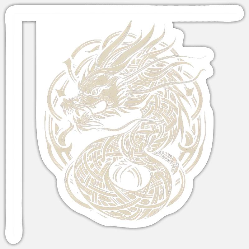 Celtic dragon with knots and patterns Sticker size S (10 x 10 cm)