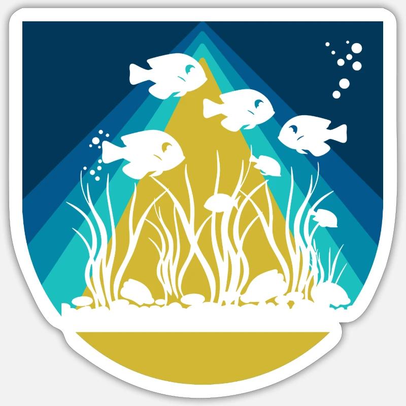 Calmar d’aquarium - Sticker taille S (10 x 10 cm) - blanc mat
