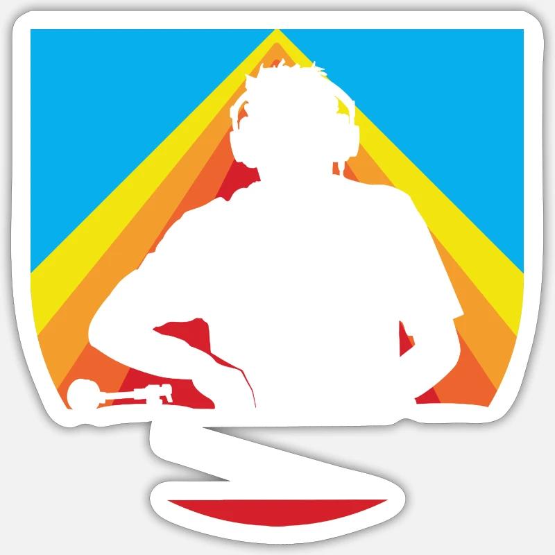 DJ Shuffle Techno Sticker size S (10 x 10 cm)