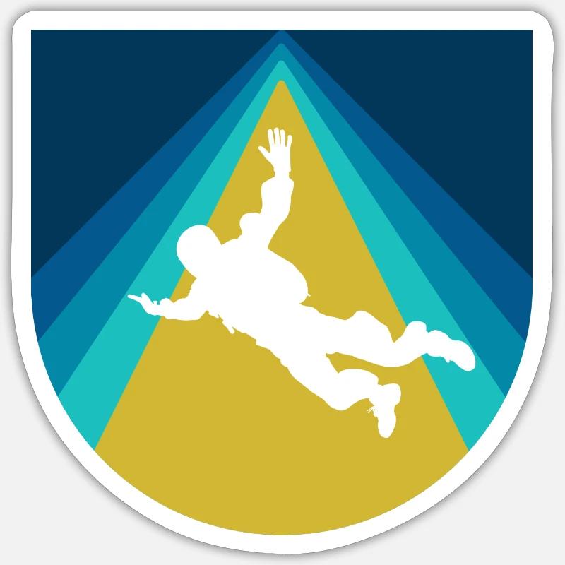 Parachutisme Adrénaline - Sticker taille S (10 x 10 cm) - blanc mat