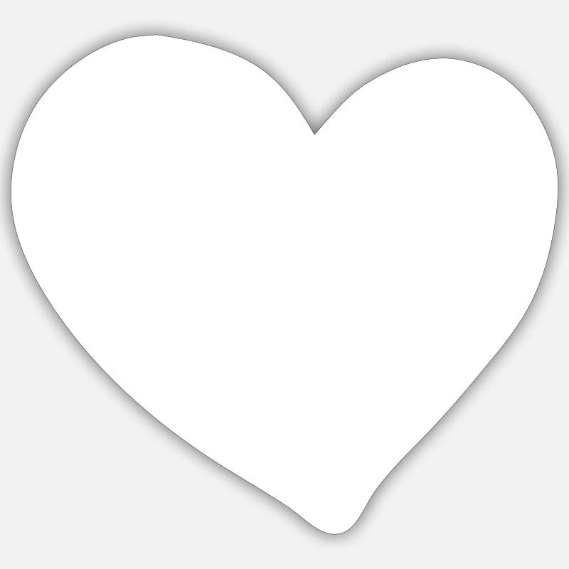 Patch ruban Heart Lines - Sticker taille S (10 x 10 cm) - blanc mat
