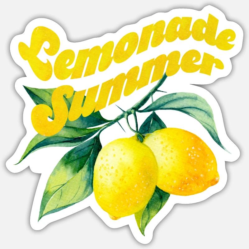 Lemonade Summer - Sticker Größe S (10 x 10 cm) - Mattweiß