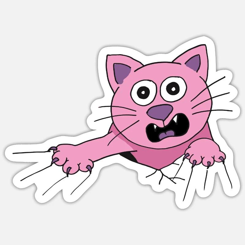 Cat screams for help Sticker size S (10 x 10 cm)