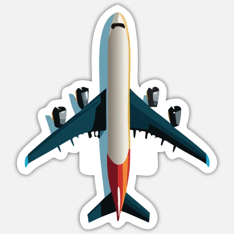 Großes Passagierflugzeug - Sticker Größe S (10 x 10 cm) - Mattweiß