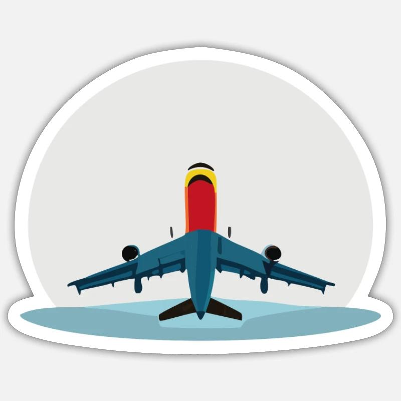Startendes Flugzeug Sticker Größe S (10 x 10 cm)