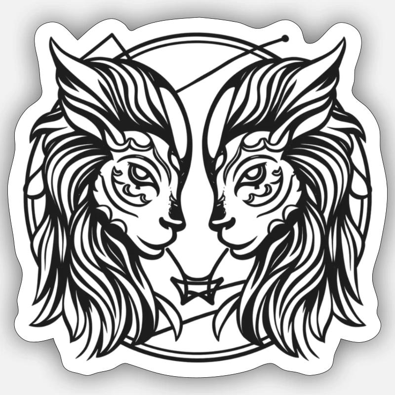 Gemini - Sticker size S (10 x 10 cm) - white matte