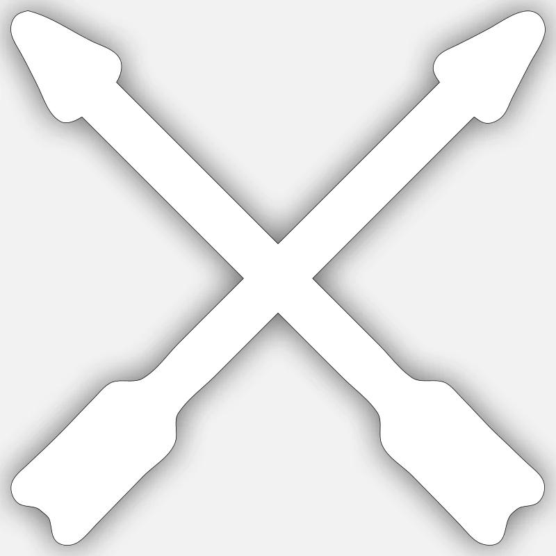 Crossed Arrows Vector - Sticker size S (10 x 10 cm) - white matte