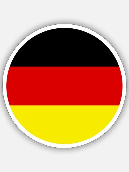 Flagge Deutschland Germany Drei Farben Vektor Rund - Sticker Größe S (10 x 10 cm) - Mattweiß