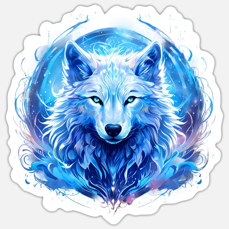 Celestial Wolf - Sticker size S (10 x 10 cm) - white matte