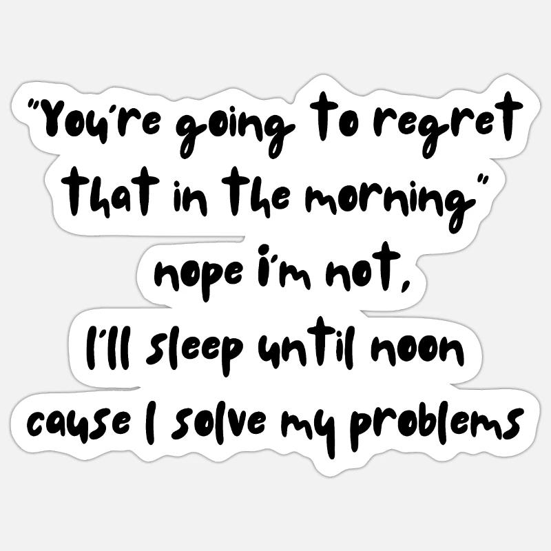 Solving regrets - Sticker size S (10 x 10 cm) - white matte