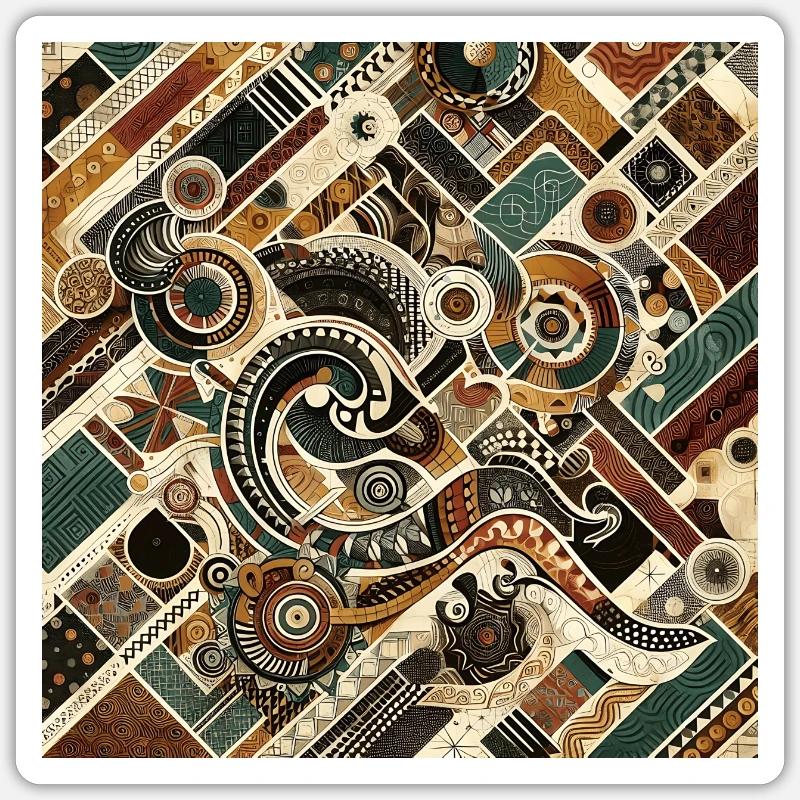 Afro Style Unique Patterns Sticker size S (10 x 10 cm)