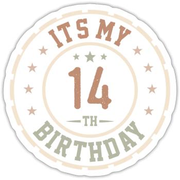 Es ist mein Geschenk zum 14. Geburtstag 14 Jahre - Sticker Größe S (10 x 10 cm) - Mattweiß - Vorne