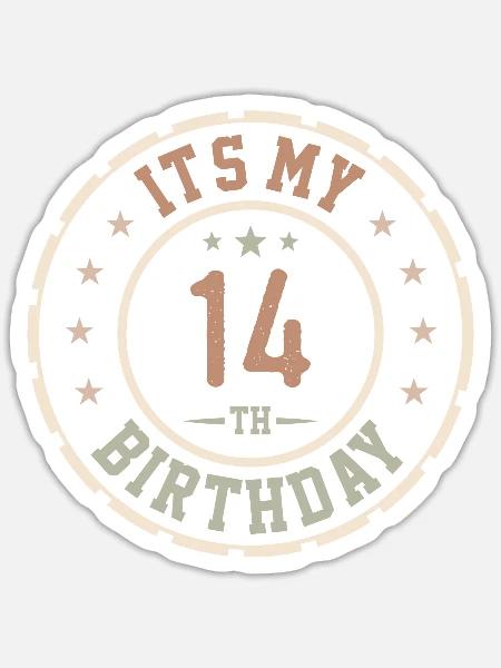 Es ist mein Geschenk zum 14. Geburtstag 14 Jahre - Sticker Größe S (10 x 10 cm) - Mattweiß