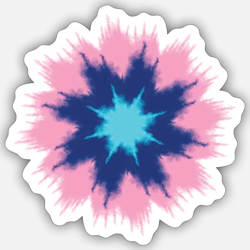 Batik-Hemd. Tie Dye Hemd Muster - Sticker Größe S (10 x 10 cm) - Mattweiß