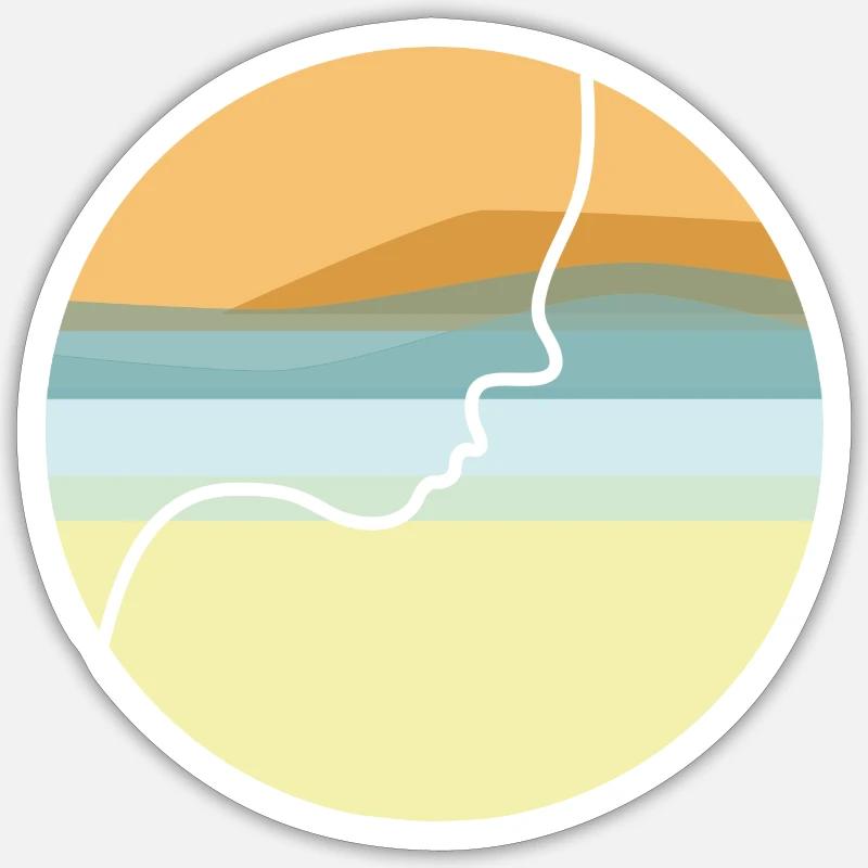 Série shape : sunset - Sticker taille S (10 x 10 cm) - blanc mat