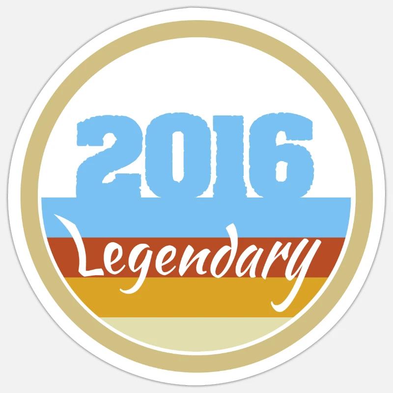 Année 2016 - Sticker taille S (10 x 10 cm) - blanc mat