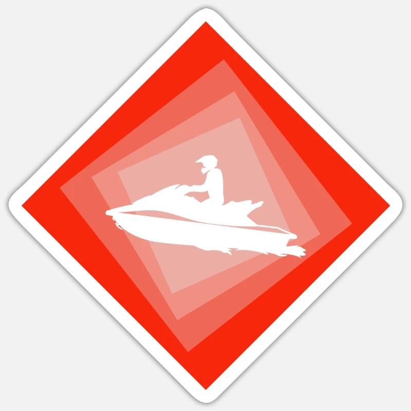 Jetski Wakeskate Wakeskate - Sticker Größe S (10 x 10 cm) - Mattweiß