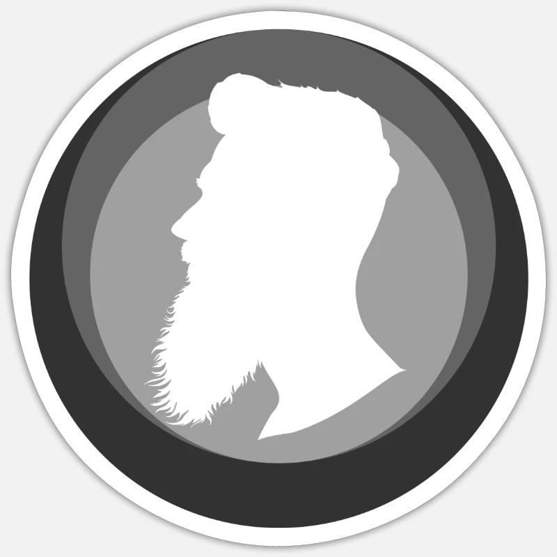 Schnurrbart Hipster - Sticker Größe S (10 x 10 cm) - Mattweiß