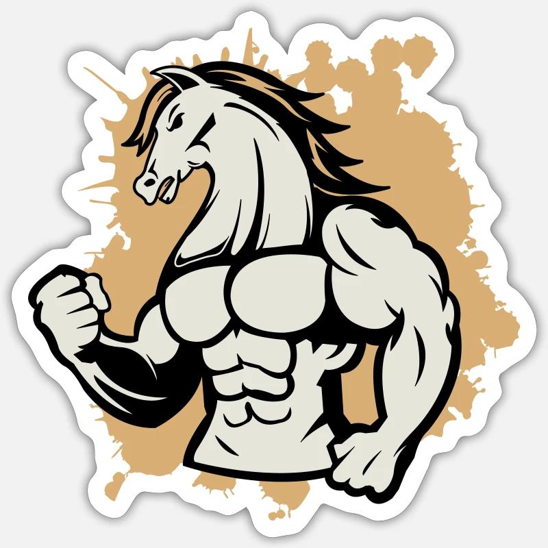 pferd stark Sticker Größe S (10 x 10 cm)