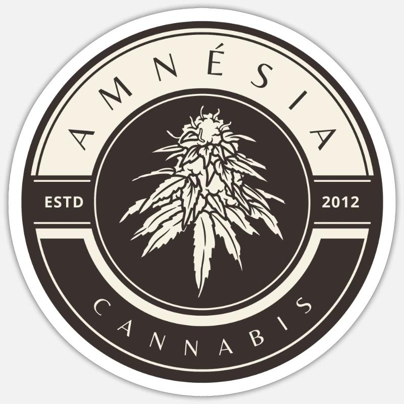 Weed Amnesia logo Sticker size S (10 x 10 cm)