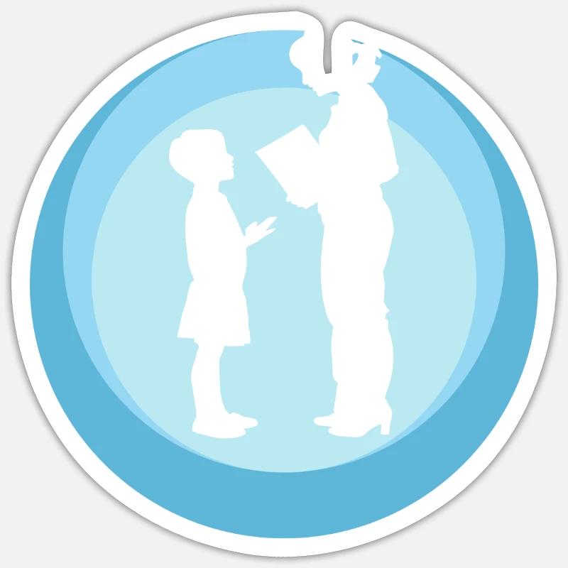 Enseignants du primaire - Sticker taille S (10 x 10 cm) - blanc mat
