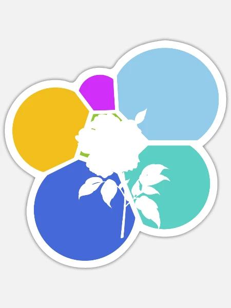 Blumenstrau Floristik - Sticker Größe S (10 x 10 cm) - Mattweiß